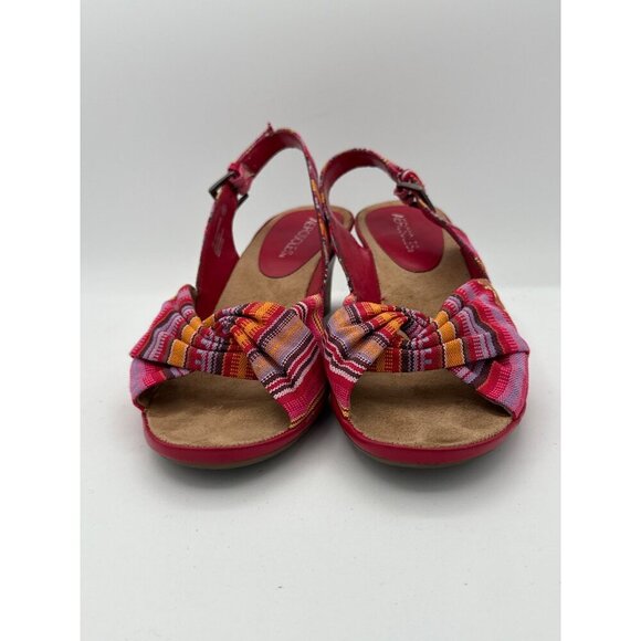 Aerosoles Womens Multicolor Striped Open-Toe Wedge Sandals Size 7W - Picture 2 of 8